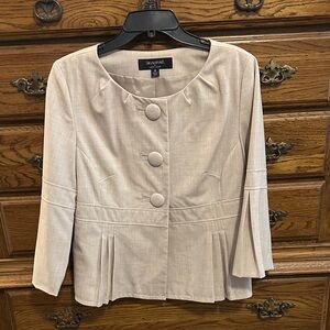 Signature by Larry Levine Light Tan Blazer with Button Detail